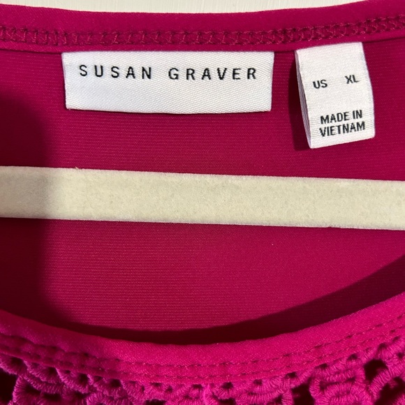 Susan Graver Sleeveless Pink Maxi Dress with Crochet Bodice Detail - Picture 4 of 8